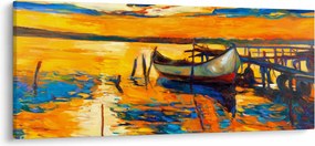 Kép - Hajó naplementekor (120x50 cm)
