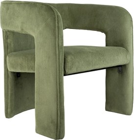 Zöld kordbársony fotel Vigor – Leitmotiv