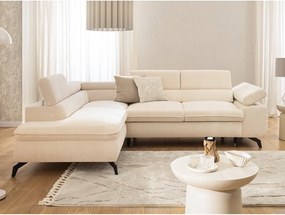 Krémszínű zsenília sarokkanapé (bal oldali-L alakú) Marbeya – Ropez
