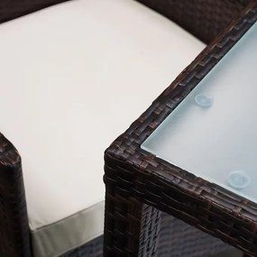 Casaria® Kerti rattan szett Berlin 1+8 - barna