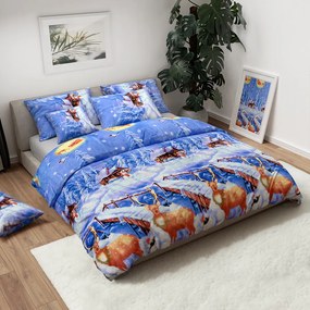 WINTER WISH kék mikroplüss ágyneműhuzat Ágyneműhuzat mérete: 70 x 90 cm | 140 x 200 cm