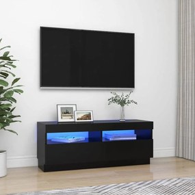 Fekete tv-szekrény led-lámpákkal 100 x 35 x 40 cm