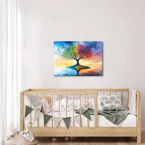 Kép – Évszakok festett fája (70x50 cm)