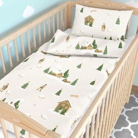 Goldea karácsonyi gyermek pamut ágyneműhuzat kiságyba - karácsonyi dalok 90 x 120 és 40 x 60 cm