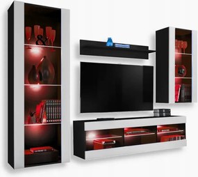 komodee Tivoli Medio Rtv szett nappaliba fekete-fehér Rgb Led