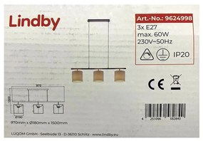 Lindby Lindby - Csillár zsinóron ZALIA 3xE27/60W/230V LW0056