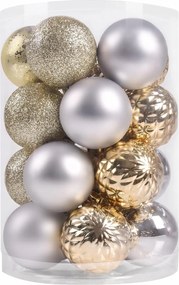 Karácsonyfa gömbök karácsonyi díszek ezüst arany szett