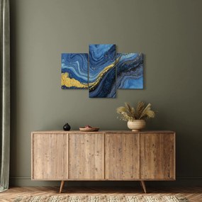 Kép - Kék-arany absztrakció (90x60 cm)