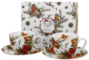 Karácsonyi porcelán csésze két személyes díszdobozban Christmas Birds