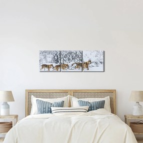Kép - Farkasok a hegyekben (órával) (90x30 cm)