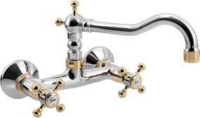 , ANTEA fali csaptelep, felső konzol, króm/arany, 3362