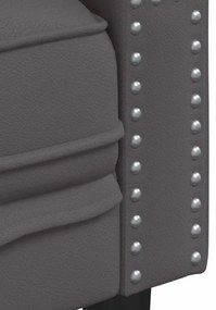 3 részes szürke műbőr Chesterfield kanapégarnitúra