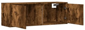 füstös tölgy színű fali TV-szekrény LED-ekkel 100x31x35 cm