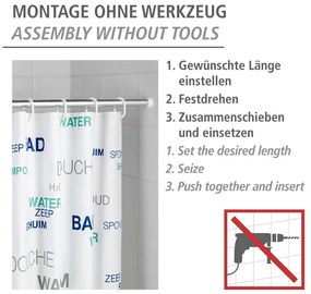 Ezüstszínű zuhanyfüggöny rúd 110 - 185 cm – Wenko