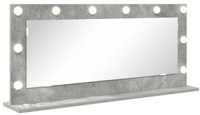 LED világítással ellátott tükör Betonszürke 100x45x18 cm