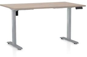 OfficeTech B állítható magasságú asztal, 120 x 80 cm, szürke alap, tölgy