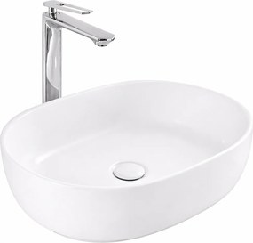 LIGNANO || Pultra helyezhető mosdókagyló, kerámia, fehér, ovális