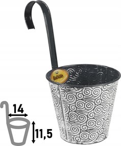 Sky függesztett balkon kaspó, 11,5 x ⌀14 cm, antracit