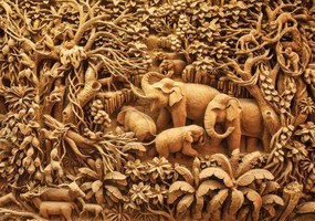 Fotótapéta - Az elefántcsalád (152,5x104 cm)