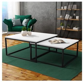 KÉSZLET 2x Kávésasztal DUAL fehér/fekete