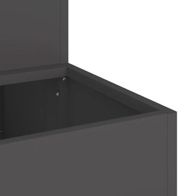 Kerti Cserép - 2-Szintes Fekete Acél, 100x60x45 cm