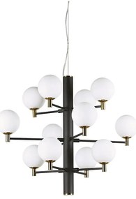 Ideal Lux - LED Csillár zsinóron COPERNICO 12xG9/3W/230V átm. 71 cm fekete