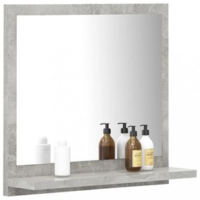 betonszürke szerelt fa fürdőszobai tükör 40 x 10,5 x 37 cm