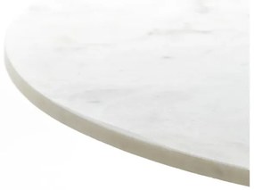 Fehér-bronzszínű kerek étkezőasztal márvány dekoros asztallappal ø 100 cm Leyda – Light &amp; Living