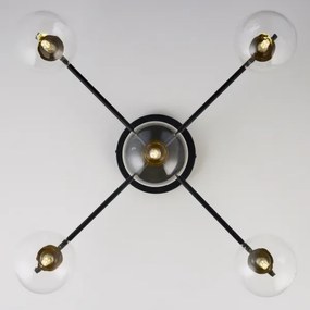 Jupiter 2035 - Felületre szerelhető csillár FIGARO 5xG9/10W/230V fekete/arany/bézs/átlátszó