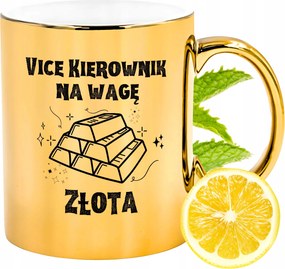 Arany csillogó bögre Vice Manager Ajándék Nyomtatott Fotóval