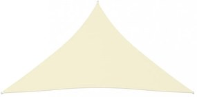 krémszínű háromszögű oxford-szövet napvitorla 3 x 4 x 4 m