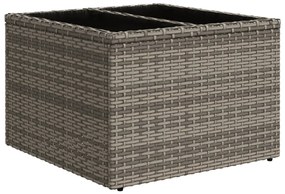 9 darabos kertibútor szett párnákkal szürke poli rattan, 2 fős kertibútor párnákkal szürke poli rattan