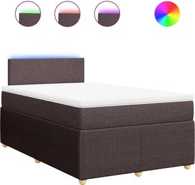 vidaXL sötétbarna szövet rugós ágy matraccal 120 x 190 cm