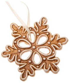 Kerámia karácsonyfadísz ø 6 cm Gingerbread Flake – Dakls
