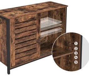 FIRA tolóajtós komód barna/fekete