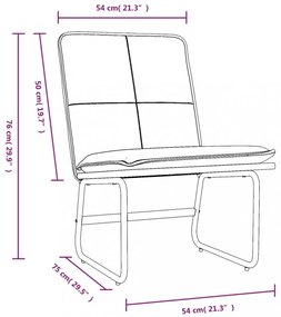 vidaXL krémszínű műbőr pihenőszék 54 x 75 x 76 cm