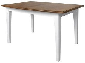 Asztal Boston BP114Akác, Fényes fehér, 77x90x135cm, Hosszabbíthatóság, Fa, Fa