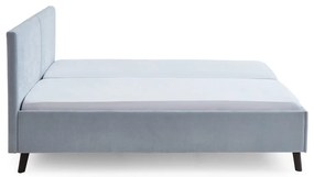 Világoskék kárpitozott franciaágy ágyráccsal 160x200 cm Piano – Meise Möbel