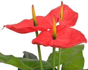 vidaXL műflamingóvirág virágcseréppel 90 cm piros és sárga