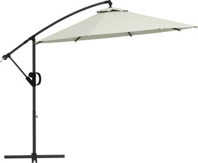 Outsunny Ø293 cm-es Vecsésernyő Keresztalappal, Napernyő Kézi Tekerővel, Dönthető és 8 Bordával, Függő Pavilon Kültéri Medencéhez, Kerthez, Erkélyhez,