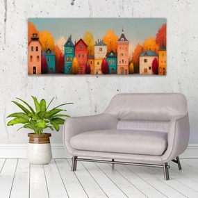 Kép - Őszi falu (120x50 cm)