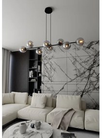 Csillár zsinóron ROSSI 8xE14/10W/230V fekete/szürke