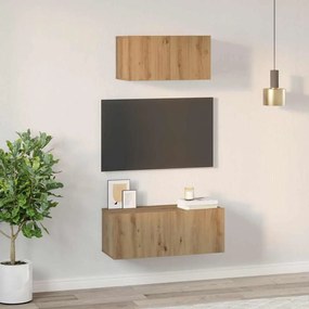 TV szekrény garnitúra 2 pcs kézműves tölgy 80 x 30 x 30 cm