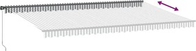 Antracitszürke és fehér kézzel kihúzható napellenző 600x350 cm