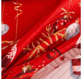 Ágytakaró WHITE SNOWMAN, piros Méret: 220 x 240 cm