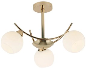 Fehér-aranyszínű mennyezeti lámpa üveg búrával 36x52 cm Amos – Candellux Lighting