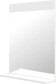 HOMCOM Fürdőszobai Tükör Fali Tükör Nyitott Polccal Előszobába 50x12x60 cm Fehér | Aosom