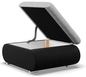 Tokio puff, fonott + műbőr, szürke - fekete