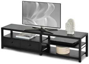 TV asztal/szekrény Elena (fekete fa + fekete). Akció -20%. 1111723