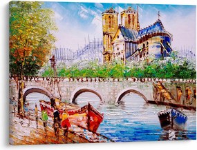 Kép - Olajfestmény a városról (70x50 cm)